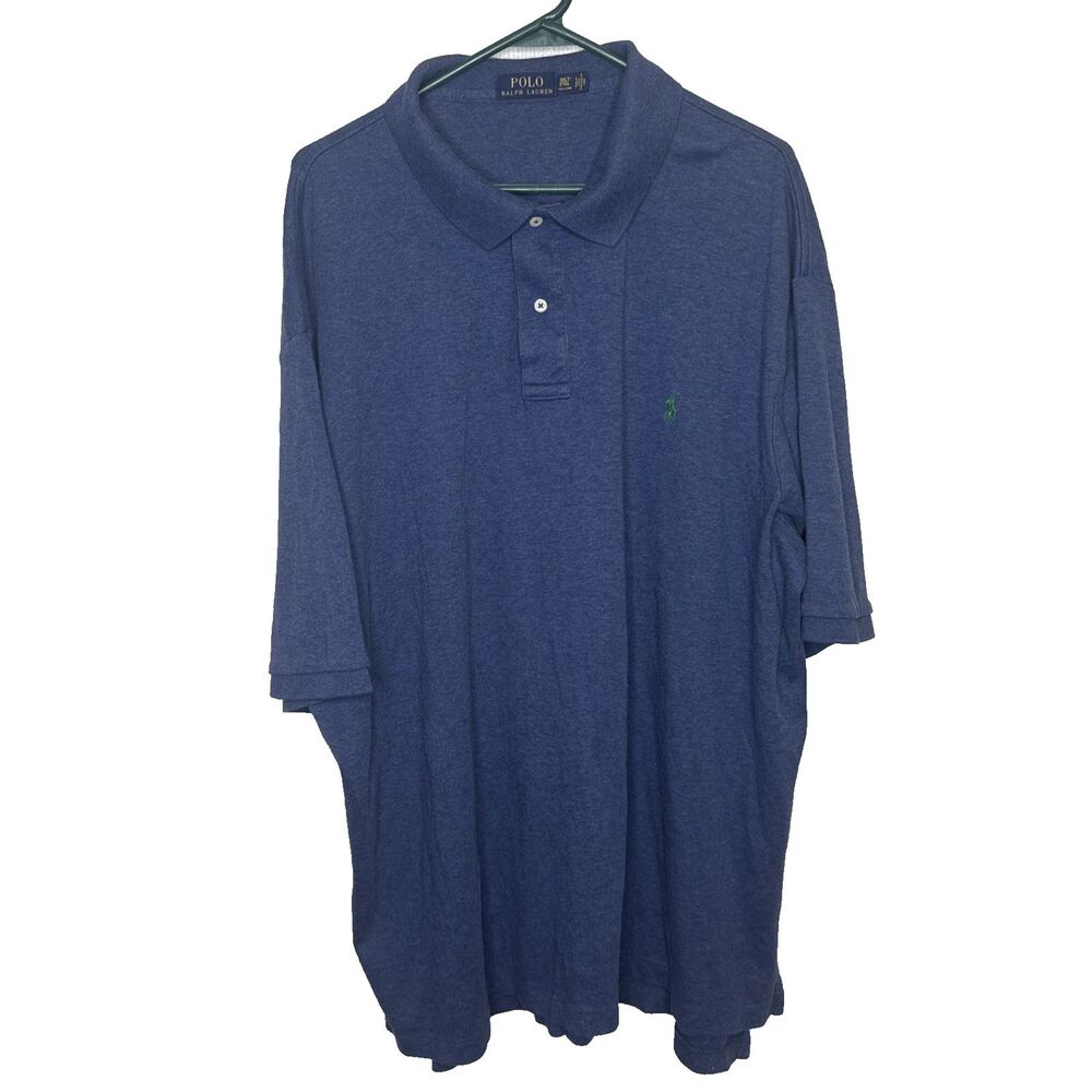 Polo Ralph Lauren Mens 3XLT Tall Long Classic Fit Blue Short Sleeve Green Pony